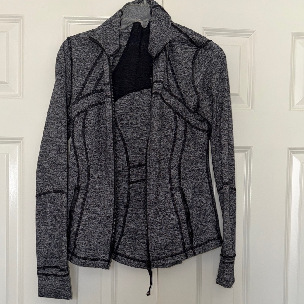 Lululemon Athletica Heathered Black Zip-Up Jacket